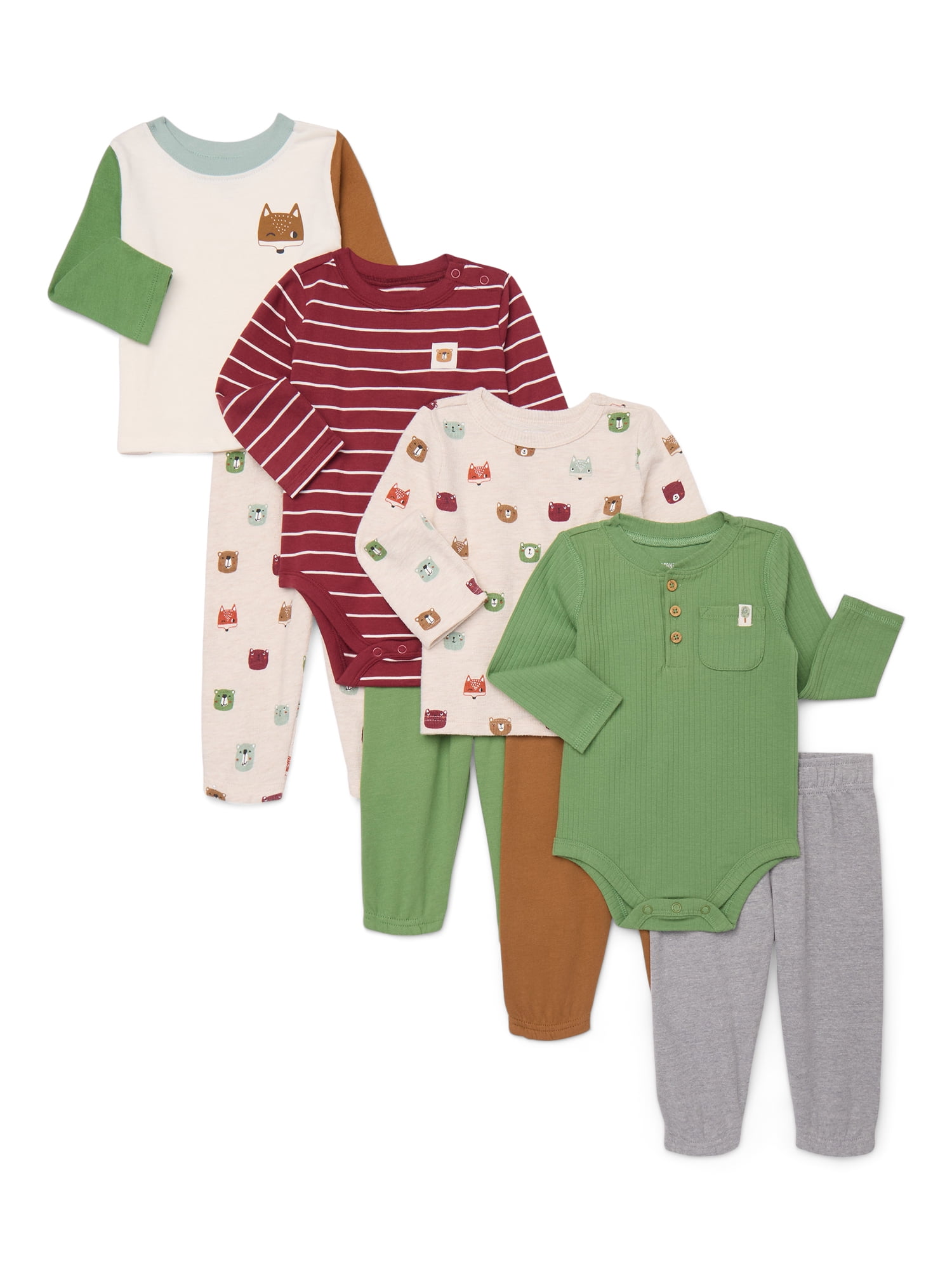 Garanimals Baby Boys Mix and Match Outfit Set, 8-Piece, Sizes 0-24