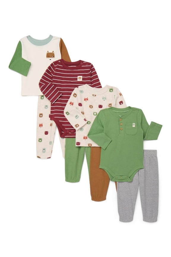 Baby Boys Mix and Match Outfit Set, 8-Piece, Sizes 0-24 Months