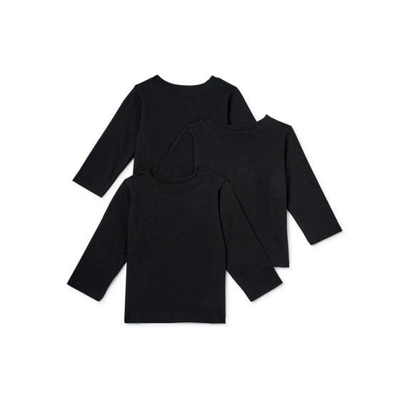 Garanimals Baby Boy Basic Long Sleeve T-Shirt Multipack Set, 3-Piece, Sizes 0/3M-24M