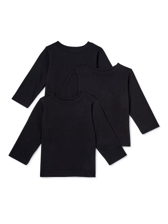 Baby Boy Basic Long Sleeve T-Shirt Multipack Set, 3-Piece, Sizes 0/3M-24M