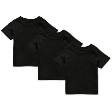 Garanimals Baby Boy Basic Short Sleeve T-Shirt Multipack, 3-Pack, Sizes 0-24 Months