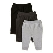 Garanimals Baby Boy Basic Terry Jogger Pants, 3-Pack, Sizes 0/3M-24M