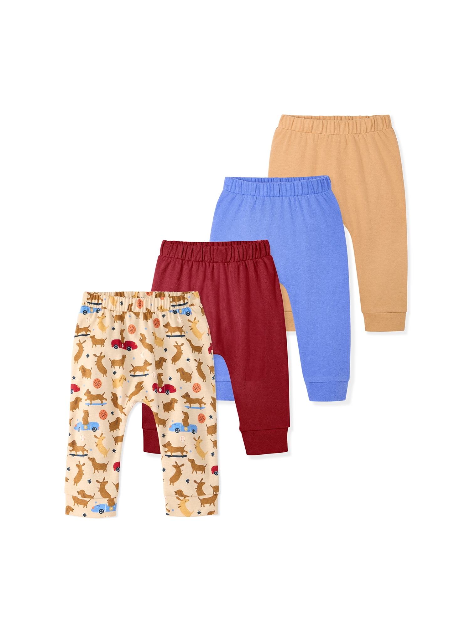 Garanimals Newborn & Baby Boy 100% Cotton Pull-On Jogger Pants, Sizes 0–24M, Single & 4-Pack