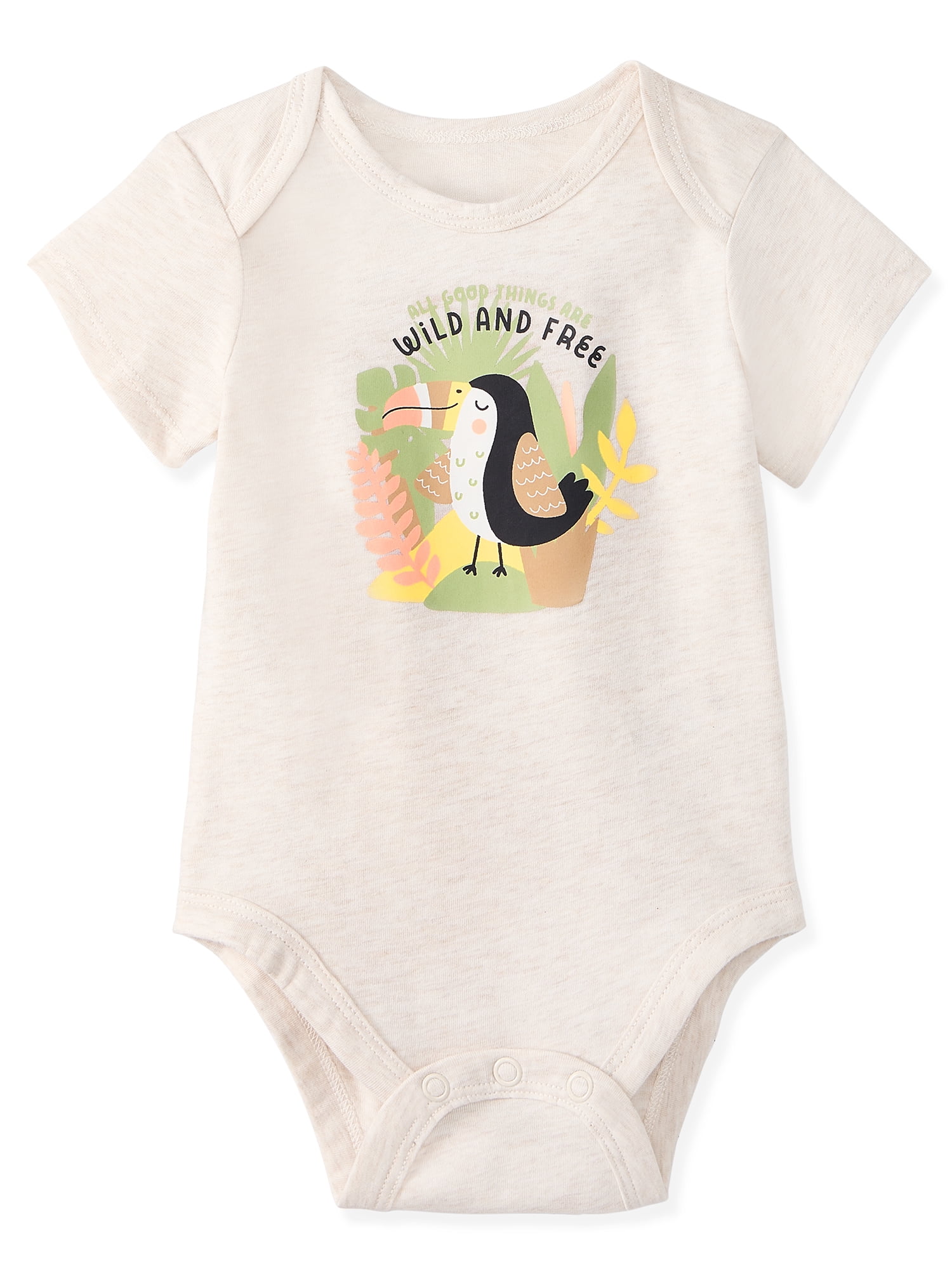 Garanimals Newborn & Baby Boy Cotton Lap-Shoulder Short-Sleeve Bodysuit, Sizes 0–24M