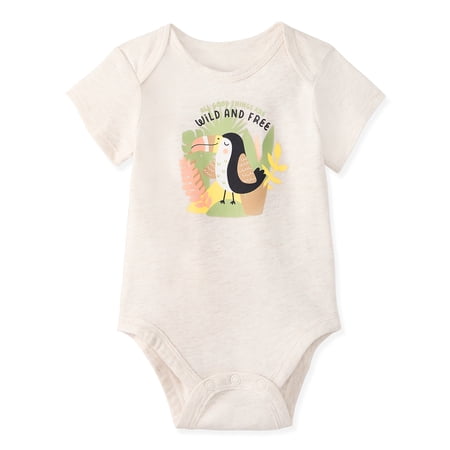 Garanimals Newborn & Baby Boy Cotton Lap-Shoulder Short-Sleeve Bodysuit, Sizes 0–24M