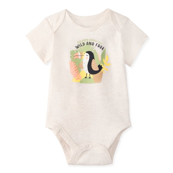 Garanimals Newborn & Baby Boy Cotton Lap-Shoulder Short-Sleeve Bodysuit, Sizes 0–24M