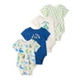 thumbnail image 1 of Garanimals Newborn & Baby Boy Cotton Lap-Shoulder Short-Sleeve Bodysuits, 4-Pack, Sizes 0–24M, 1 of 10