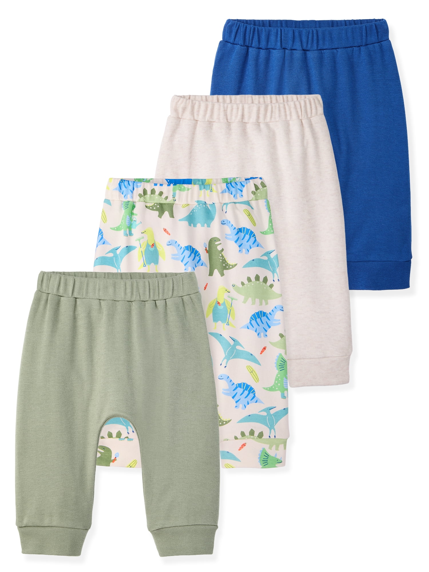 Garanimals Newborn & Baby Boy Cotton Pull-On Joggers, Solids & Prints, 4-Pack, Sizes 0 - 24M