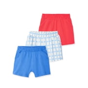 Garanimals Baby Boy Cotton Pull-On Shorts, Solids & Prints, 3-Pack, Sizes 0–24M
