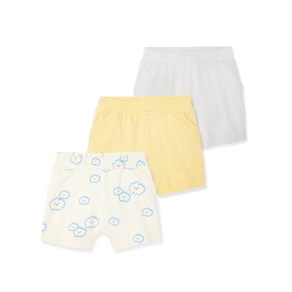 Garanimals Baby Boy Cotton Pull-On Shorts, Solids & Prints, 3-Pack, 0–24M