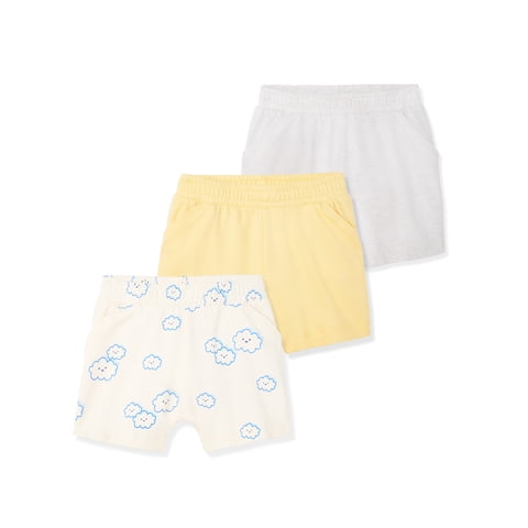 Garanimals Newborn & Baby Boy Cotton Pull-On Shorts, Solids & Prints, 3-Pack, Sizes 0–24M