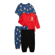 Garanimals Baby Boy Top and Pants Fleece Outfit Set, 4-Piece, Sizes 6-24 Months
