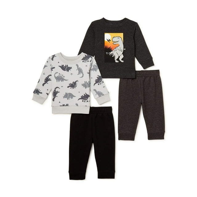 Garanimals Baby Boy Fleece Sweatshirt and Sweatpants Outfit Set, 4