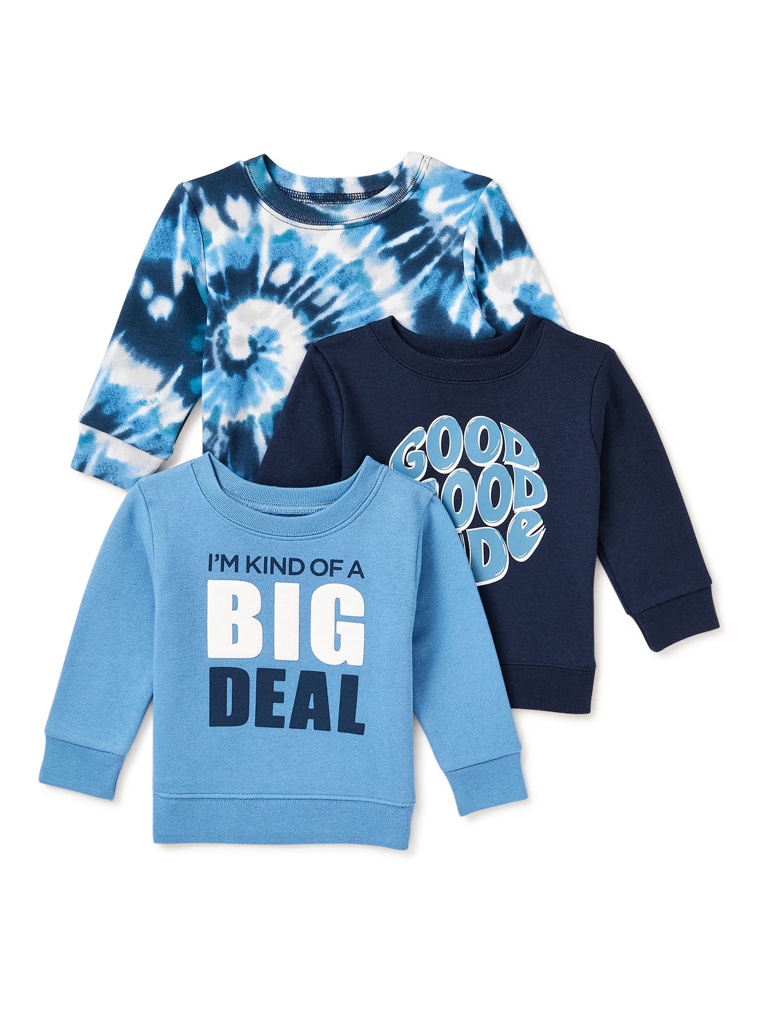 Garanimals Baby Boy Fleece Top Multipack Set, 3Piece, Sizes 6/9M24M
