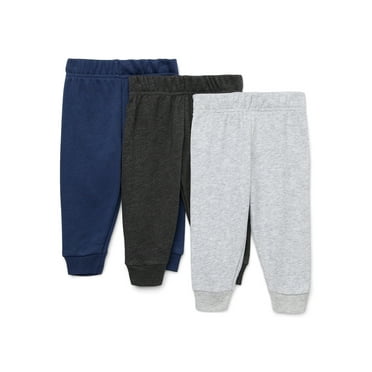 Garanimals Baby Boy French Terry Joggers Multipack, 3-Pack, Sizes 0-24 Months