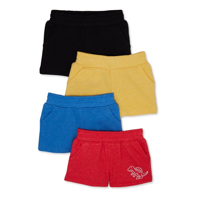 Garanimals Baby Boy French Terry Shorts Multipack, 4Pack, Sizes 024 Months