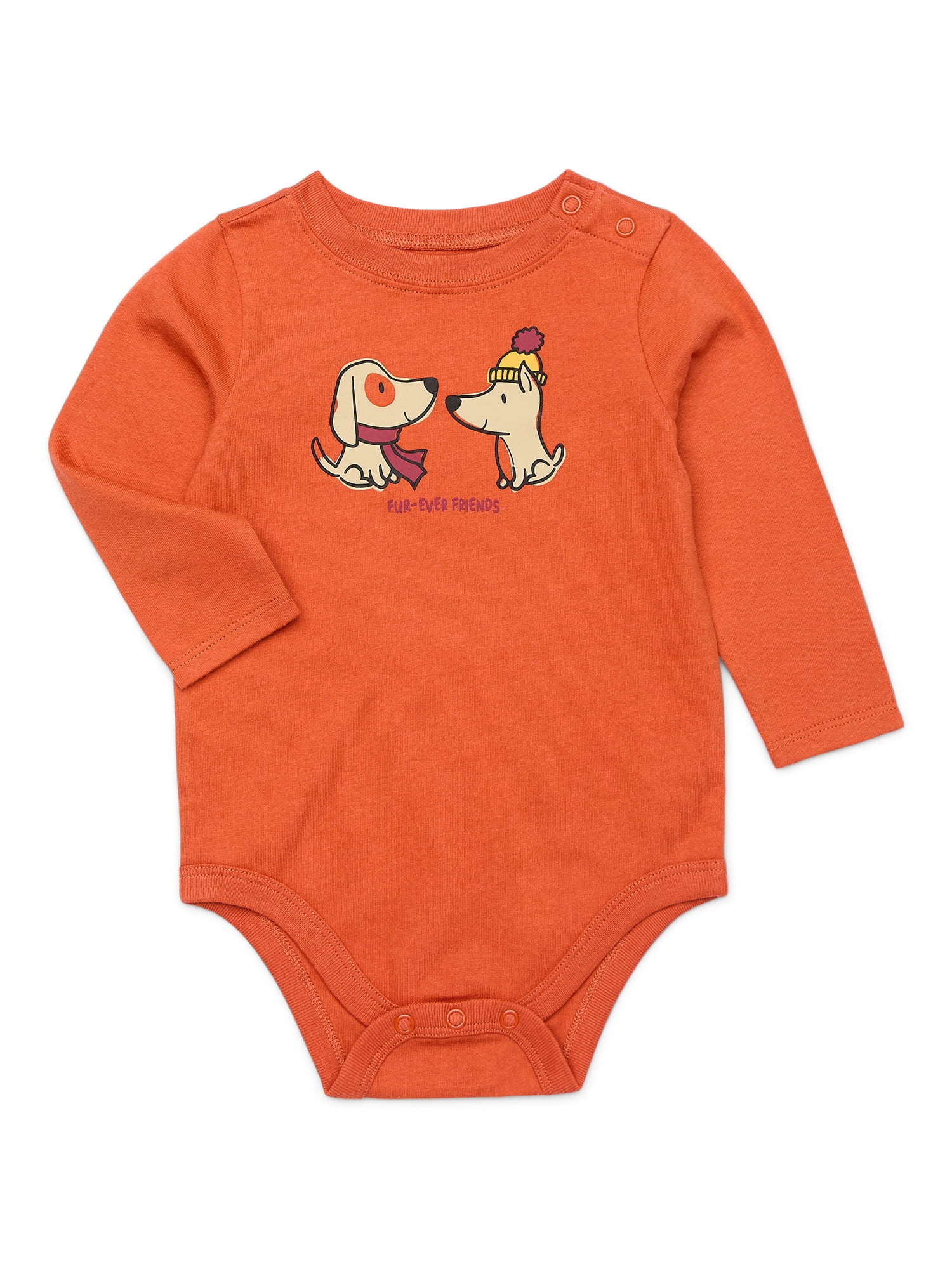 Garanimals Baby Boys Holiday Graphic Print Bodysuit with Long Sleeves, Sizes 0-24M
