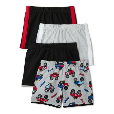 Garanimals Baby Boy Jersey Shorts Multipack, 4-Pack, Sizes 0-24 Months