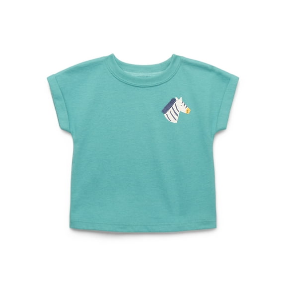 Garanimals Baby Boy Jersey Tee with Rolled Sleeves, Sizes 0-24 Months