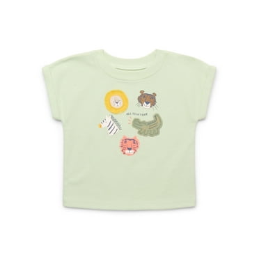 Garanimals Baby Boy Jersey Tee with Rolled Sleeves, Sizes 0-24 Months