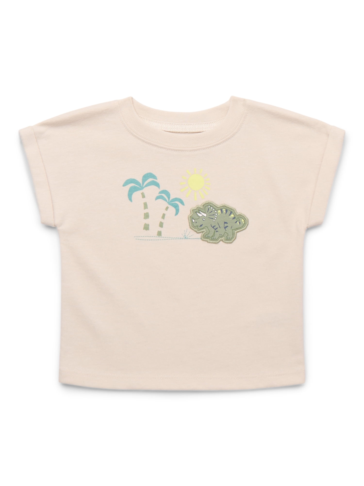 Garanimals Baby Boy Jersey Tee with Rolled Sleeves, Sizes 0-24 Months