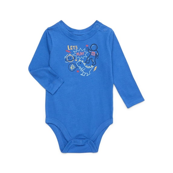 Garanimals Baby Boy Long Sleeve Graphic Bodysuit, Sizes 0-24 Months