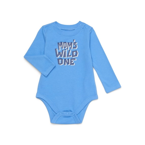 Garanimals Baby Boy Long Sleeve Jersey Graphic Bodysuit, Sizes 0-24 Months