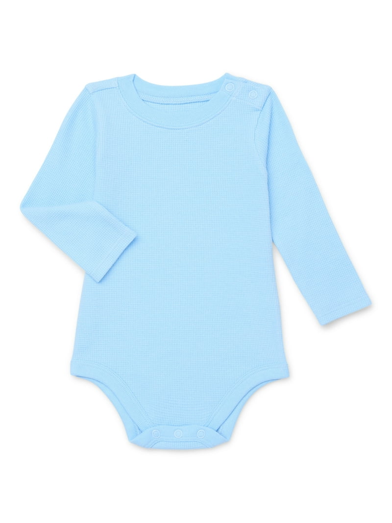 Garanimals Baby Boy Long Sleeve Solid Thermal Bodysuit, Sizes 0-24