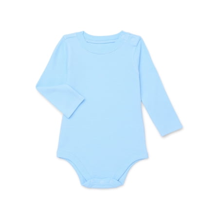 Garanimals Baby Boys Solid Thermal Bodysuit with Long Sleeves, Sizes 0-24 Months