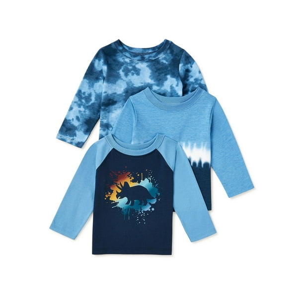Garanimals Baby Boy Long Sleeve TShirt Multipack Set, 3Piece, Sizes 0