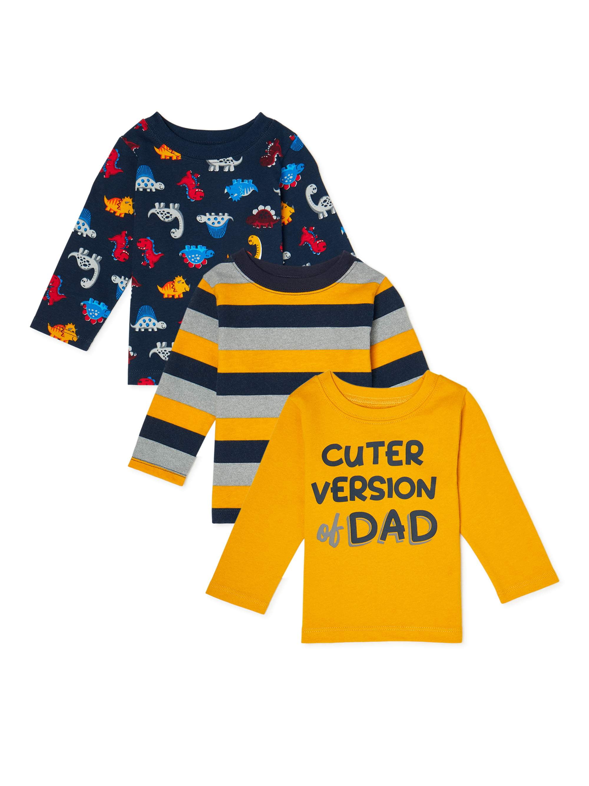 Garanimals Baby Boy Long Sleeve TShirts, 3Pack