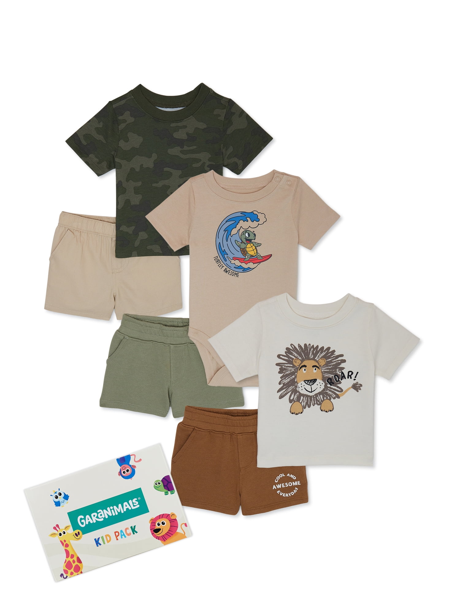 Garanimals Baby Boy Mix and Match Outfit KidPack, 6Piece, Sizes 024