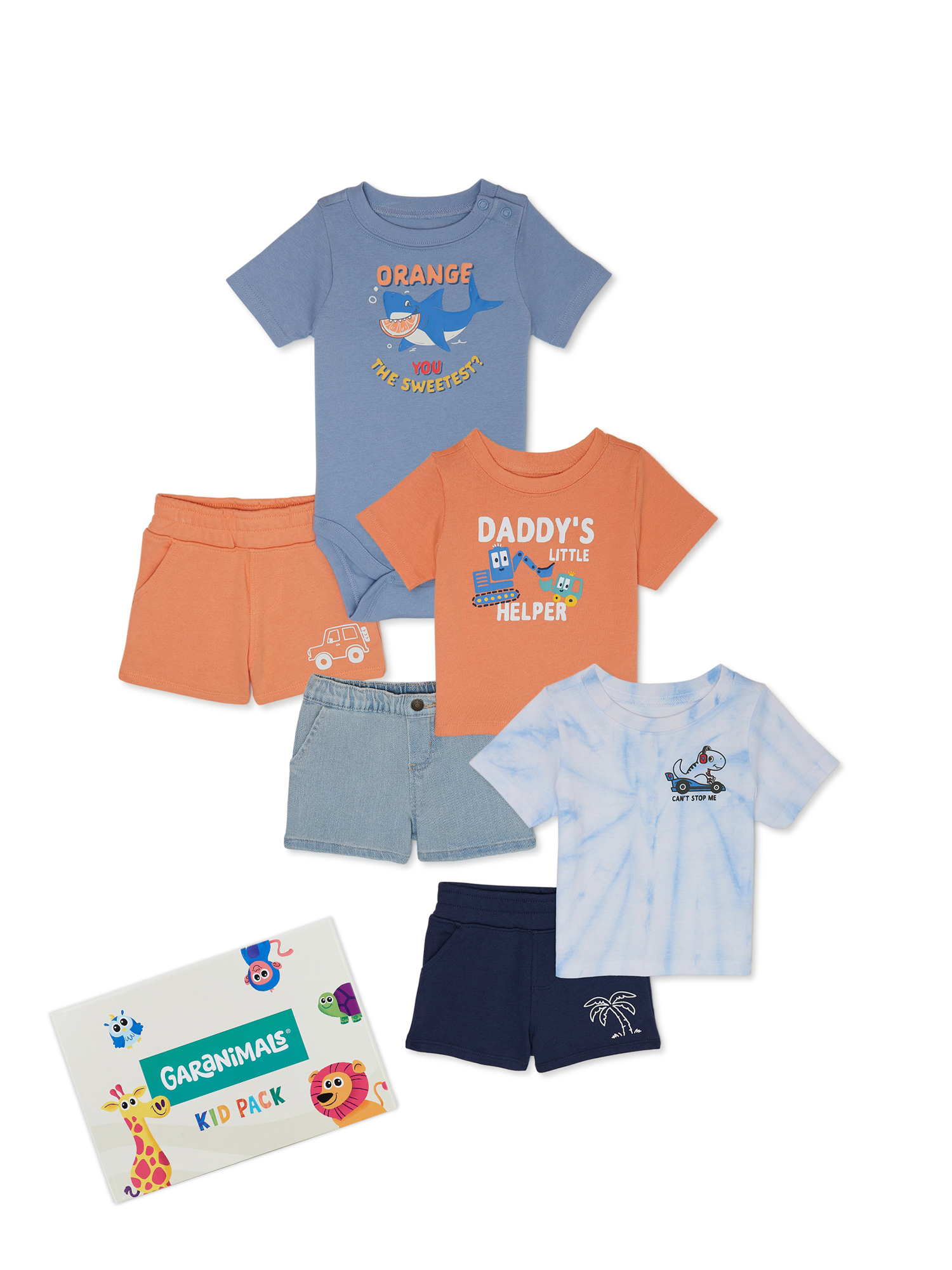 Garanimals Baby Boy Mix and Match Outfit Kid-Pack, 6-Piece, Sizes 0-24 Months - image 1 of 6