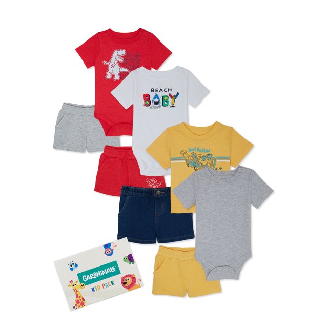 Garanimals Baby Boy Mix and Match Outfit KidPack, 8Piece, Sizes 024