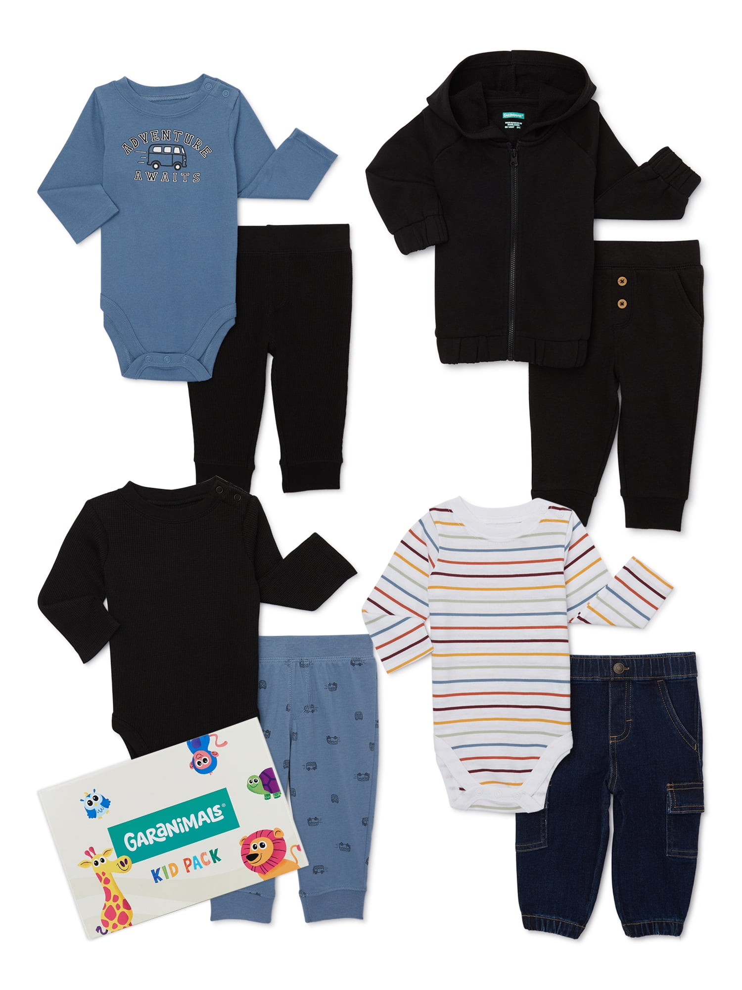 Garanimals Baby Boys Mix and Match Outfits Kid Pack, 10-Piece