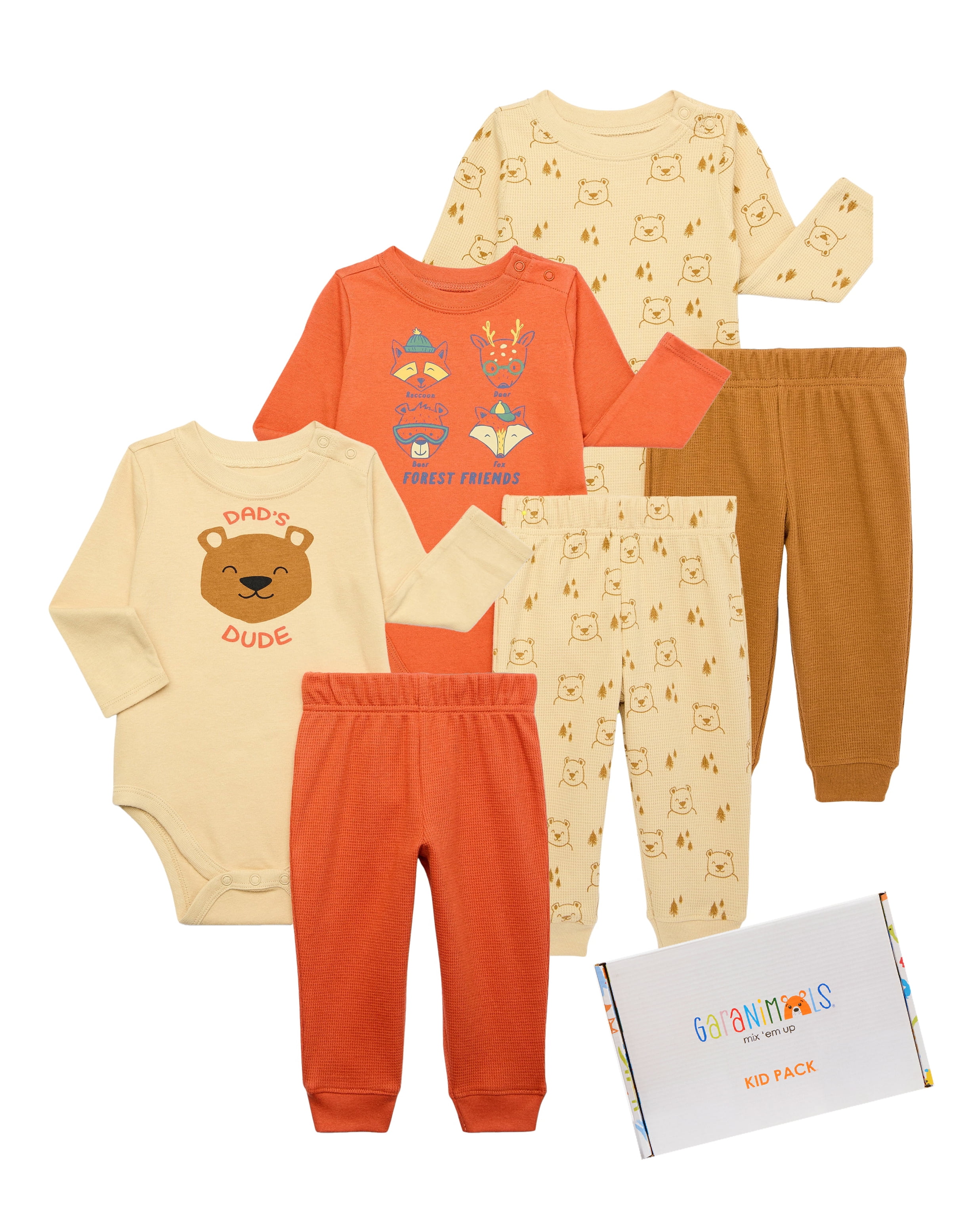 Garanimals Baby Boy Mix and Match Outfits KidPack, 6Piece, Sizes 024