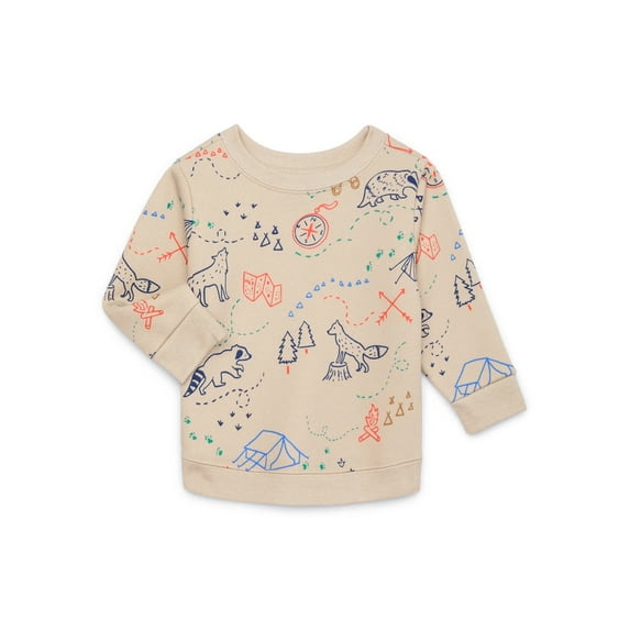 Garanimals Baby Boy Print Fleece Sweatshirt, Sizes 6-24 Months