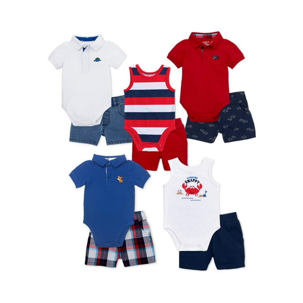 Garanimals Baby Boy Red/Blue Summer KidPack Gift Box, 10pc Set