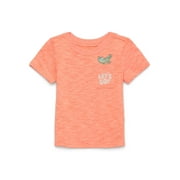 Garanimals Baby Boy Short Sleeve Brushed Jersey T-Shirt with Pocket, Sizes 0-24 Months
