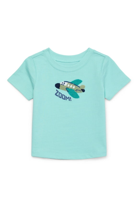 Baby Boy Short Sleeve Chenille Graphic T-Shirt, Sizes 0-24 Months