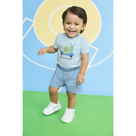 Garanimals Baby Boy Short Sleeve Jersey Graphic Bodysuit, Sizes 0-24 Months