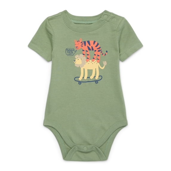 Garanimals Baby Boy Short Sleeve Jersey Graphic Bodysuit, Sizes 0-24 Months