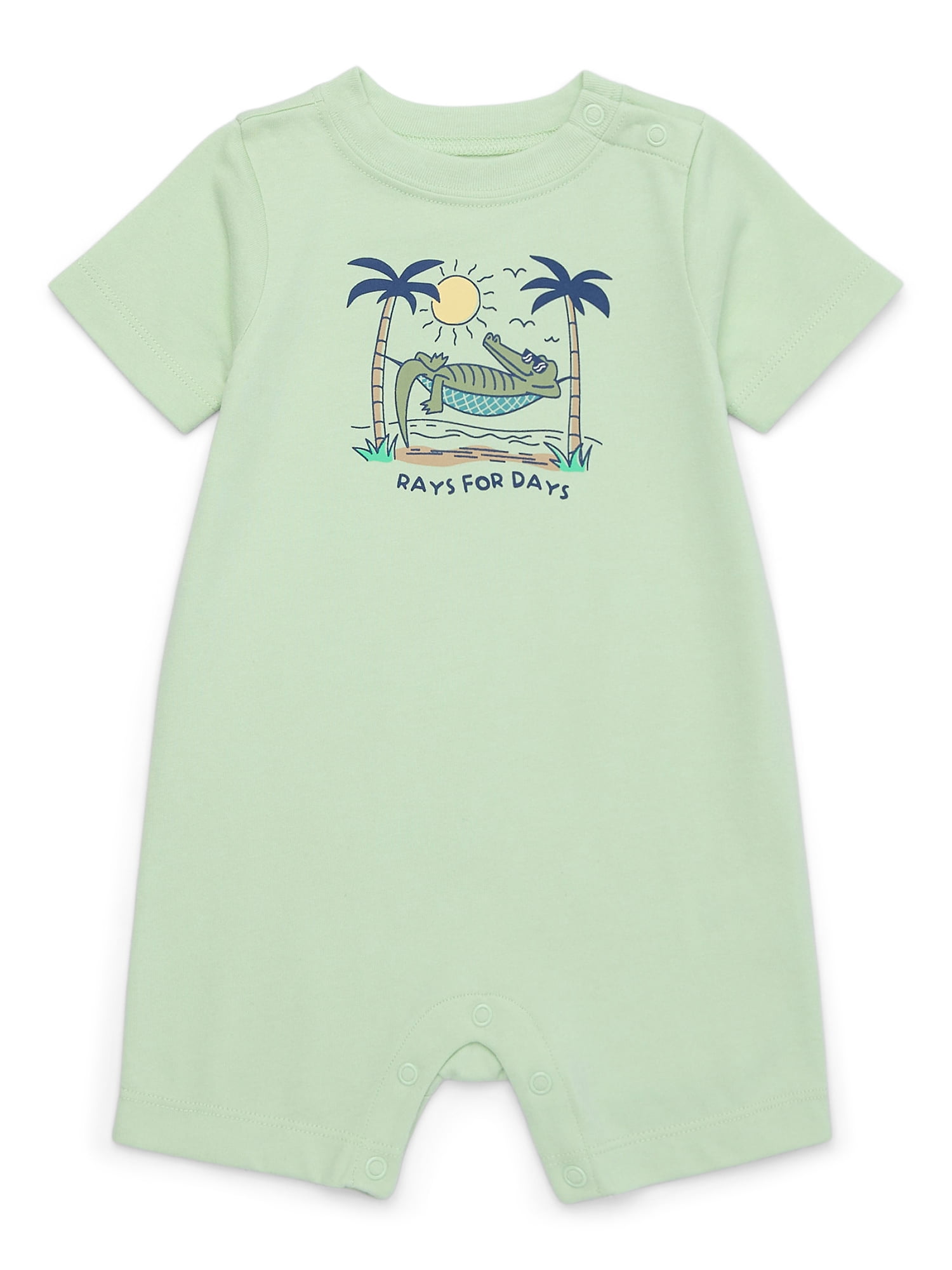 Garanimals Baby Boy Short Sleeve Jersey Graphic Romper, Sizes 0-24 Months