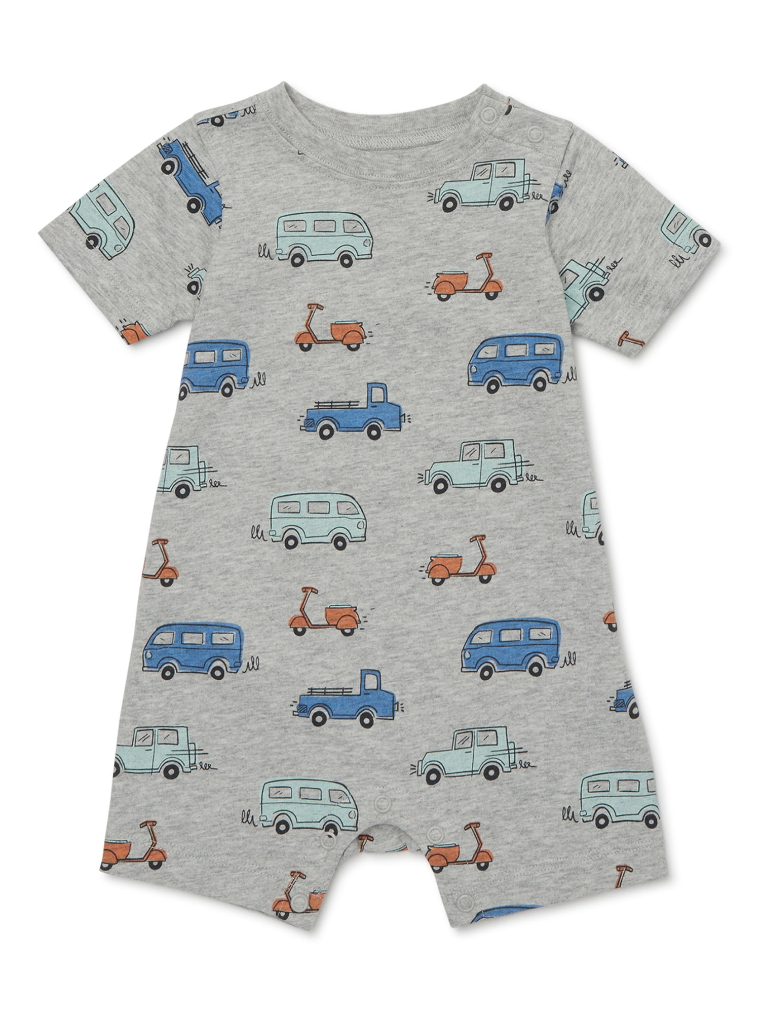 Garanimals Baby Boy Short Sleeve Print Romper, Sizes 024 Months