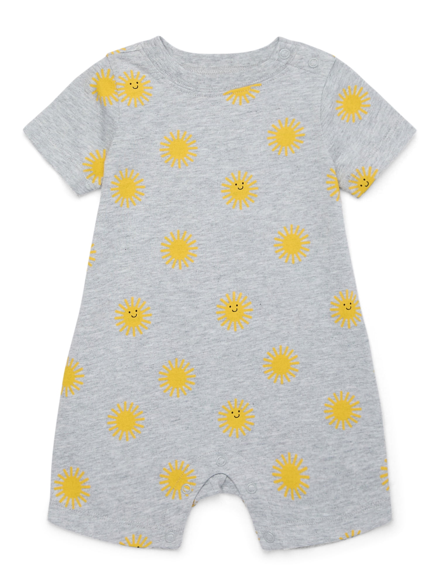 Garanimals Baby Boy Short Sleeve Slub Jersey Print Romper, Sizes 0-24 Months