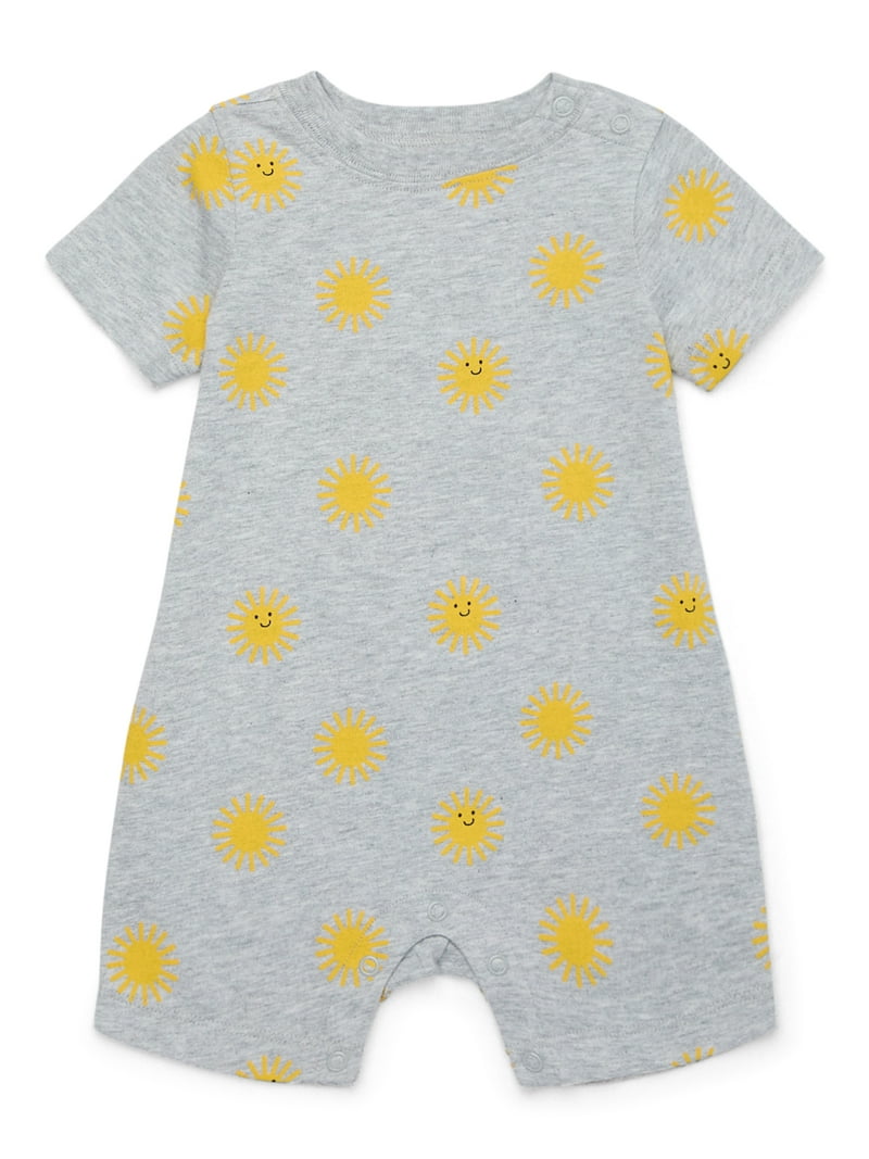 Garanimals Baby Boy Short Sleeve Slub Jersey Print Romper, Sizes