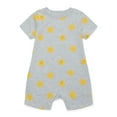 thumbnail image 1 of Garanimals Baby Boy Short Sleeve Slub Jersey Print Romper, Sizes 0-24 Months, 1 of 3
