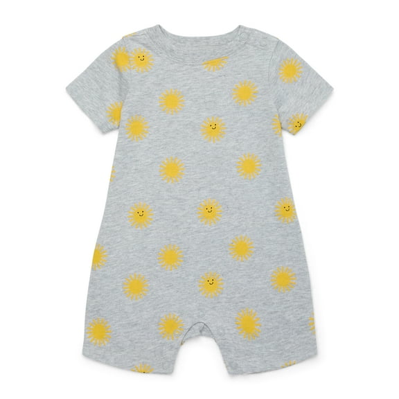 Garanimals Baby Boy Short Sleeve Slub Jersey Print Romper, Sizes 0-24 Months