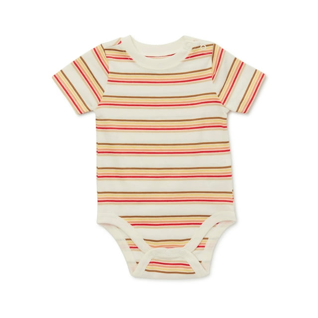 Garanimals Baby Boy Short Sleeve Stripe Bodysuit, Sizes 024 Months