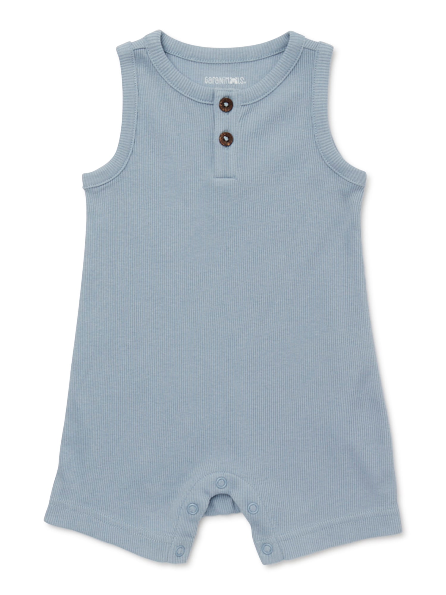 Garanimals Baby Boy Solid Tank Henley Romper, Sizes 024 Months